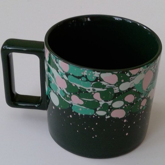 Starbucks Venetian Marble Forest Green + Pink Mug - Picture 3 of 8
